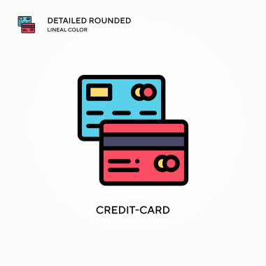 Kredi kartı vektör simgesi. Modern vektör illüstrasyon kavramları. Düzenlemesi ve kişiselleştirmesi kolay.