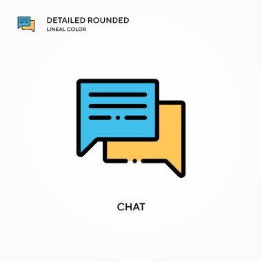 Sohbet vektörü simgesi. Modern vektör illüstrasyon kavramları. Düzenlemesi ve kişiselleştirmesi kolay.