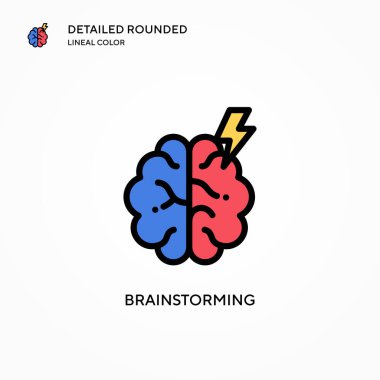 Beyin fırtınası vektör simgesi. Modern vektör illüstrasyon kavramları. Düzenlemesi ve kişiselleştirmesi kolay.