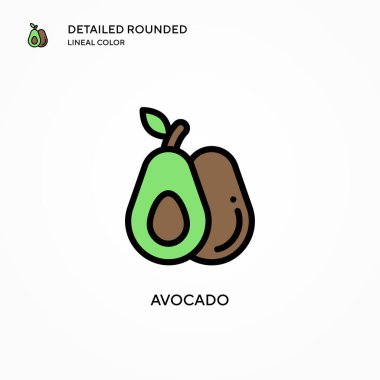 Avokado vektör simgesi. Modern vektör illüstrasyon kavramları. Düzenlemesi ve kişiselleştirmesi kolay.