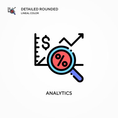 Analitik vektör simgesi. Modern vektör illüstrasyon kavramları. Düzenlemesi ve kişiselleştirmesi kolay.