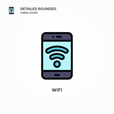Wifi vektör simgesi. Modern vektör illüstrasyon kavramları. Düzenlemesi ve kişiselleştirmesi kolay.