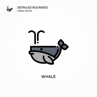 Balina vektör simgesi. Modern vektör illüstrasyon kavramları. Düzenlemesi ve kişiselleştirmesi kolay.