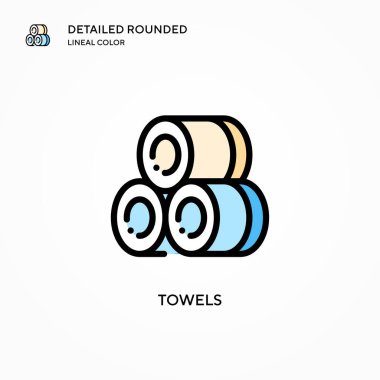 Havlu vektör simgesi. Modern vektör illüstrasyon kavramları. Düzenlemesi ve kişiselleştirmesi kolay.
