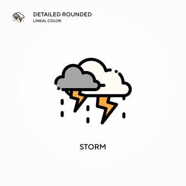 Fırtına vektör simgesi. Modern vektör illüstrasyon kavramları. Düzenlemesi ve kişiselleştirmesi kolay.