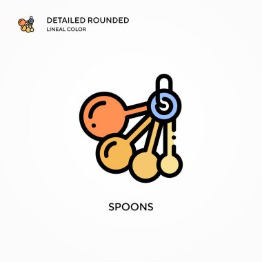 Kaşık vektör simgesi. Modern vektör illüstrasyon kavramları. Düzenlemesi ve kişiselleştirmesi kolay.