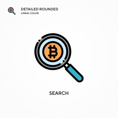 Arama vektör simgesi. Modern vektör illüstrasyon kavramları. Düzenlemesi ve kişiselleştirmesi kolay.