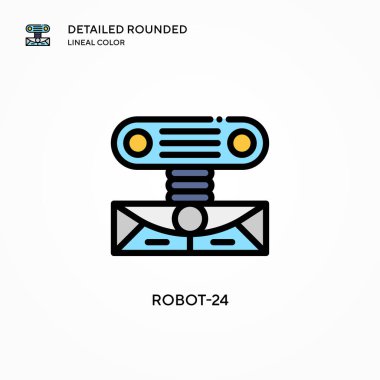 Robot-24 vektör simgesi. Modern vektör illüstrasyon kavramları. Düzenlemesi ve kişiselleştirmesi kolay.