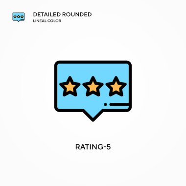 Beğeni-5 vektör simgesi. Modern vektör illüstrasyon kavramları. Düzenlemesi ve kişiselleştirmesi kolay.