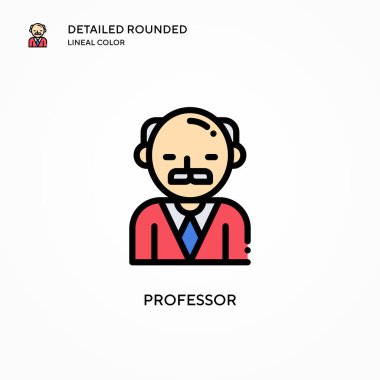 Profesör vektör ikonu. Modern vektör illüstrasyon kavramları. Düzenlemesi ve kişiselleştirmesi kolay.