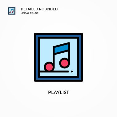 Parça listesi vektör simgesi. Modern vektör illüstrasyon kavramları. Düzenlemesi ve kişiselleştirmesi kolay.