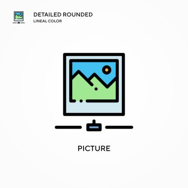 Resim vektör simgesi. Modern vektör illüstrasyon kavramları. Düzenlemesi ve kişiselleştirmesi kolay.