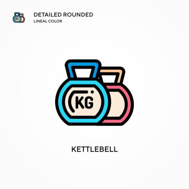 Kettlebell vektör simgesi. Modern vektör illüstrasyon kavramları. Düzenlemesi ve kişiselleştirmesi kolay.