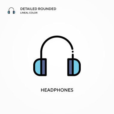 Kulaklık vektör simgesi. Modern vektör illüstrasyon kavramları. Düzenlemesi ve kişiselleştirmesi kolay.