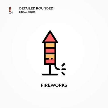 Havai fişek vektör simgesi. Modern vektör illüstrasyon kavramları. Düzenlemesi ve kişiselleştirmesi kolay.