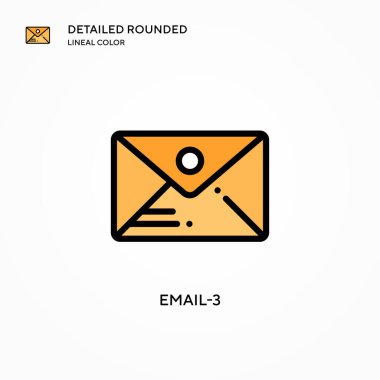 E- posta-3 vektör simgesi. Modern vektör illüstrasyon kavramları. Düzenlemesi ve kişiselleştirmesi kolay.