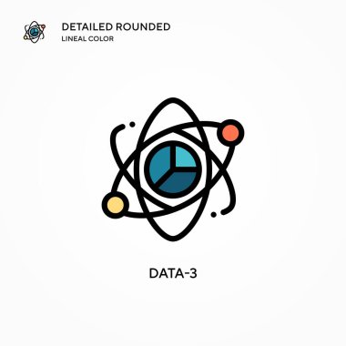 Veri-3 vektör simgesi. Modern vektör illüstrasyon kavramları. Düzenlemesi ve kişiselleştirmesi kolay.