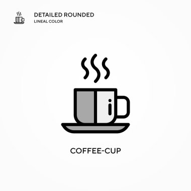 Kahve fincanı vektör simgesi. Modern vektör illüstrasyon kavramları. Düzenlemesi ve kişiselleştirmesi kolay.