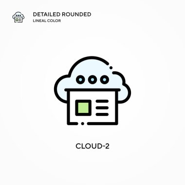 Bulut-2 vektör simgesi. Modern vektör illüstrasyon kavramları. Düzenlemesi ve kişiselleştirmesi kolay.
