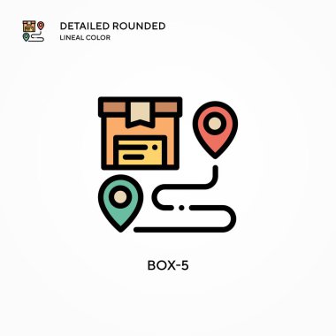 Kutu-5 vektör simgesi. Modern vektör illüstrasyon kavramları. Düzenlemesi ve kişiselleştirmesi kolay.