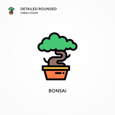 Bonsai vektör simgesi. Modern vektör illüstrasyon kavramları. Düzenlemesi ve kişiselleştirmesi kolay.