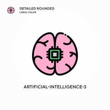 Yapay zeka-3 vektör simgesi. Modern vektör illüstrasyon kavramları. Düzenlemesi ve kişiselleştirmesi kolay.