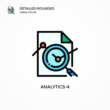 Analitik-4 vektör simgesi. Modern vektör illüstrasyon kavramları. Düzenlemesi ve kişiselleştirmesi kolay.