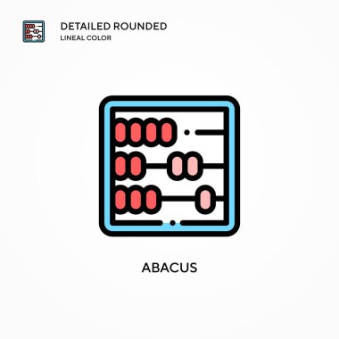 Abaküs vektör simgesi. Modern vektör illüstrasyon kavramları. Düzenlemesi ve kişiselleştirmesi kolay.