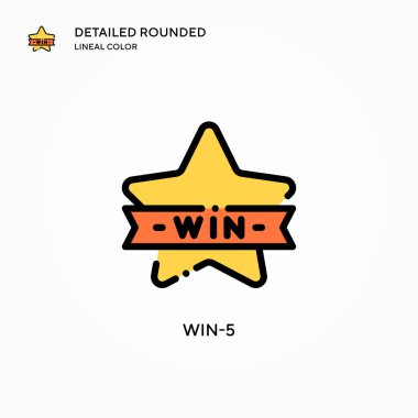 Win-5 vektör simgesi. Modern vektör illüstrasyon kavramları. Düzenlemesi ve kişiselleştirmesi kolay.