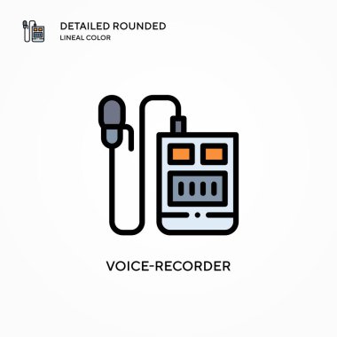 Ses kaydedici vektör simgesi. Modern vektör illüstrasyon kavramları. Düzenlemesi ve kişiselleştirmesi kolay.