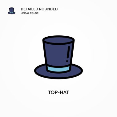 Silindir şapka vektör simgesi. Modern vektör illüstrasyon kavramları. Düzenlemesi ve kişiselleştirmesi kolay.