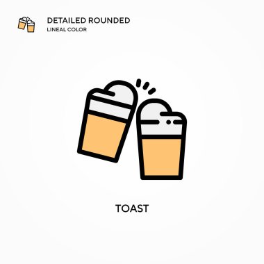 Tost vektörü simgesi. Modern vektör illüstrasyon kavramları. Düzenlemesi ve kişiselleştirmesi kolay.