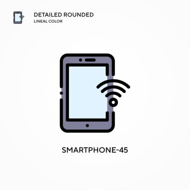 Akıllı Telefon-45 vektör simgesi. Modern vektör illüstrasyon kavramları. Düzenlemesi ve kişiselleştirmesi kolay.
