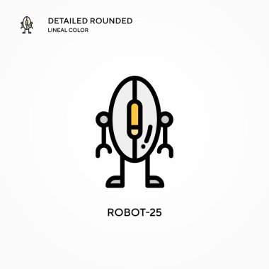 Robot-25 vektör simgesi. Modern vektör illüstrasyon kavramları. Düzenlemesi ve kişiselleştirmesi kolay.