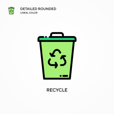 Vektör simgesini geri dönüştür. Modern vektör illüstrasyon kavramları. Düzenlemesi ve kişiselleştirmesi kolay.