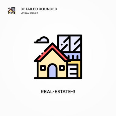 Emlak-3 vektör simgesi. Modern vektör illüstrasyon kavramları. Düzenlemesi ve kişiselleştirmesi kolay.