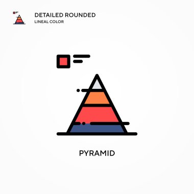 Piramit vektör simgesi. Modern vektör illüstrasyon kavramları. Düzenlemesi ve kişiselleştirmesi kolay.