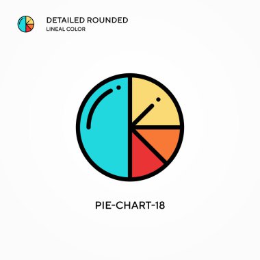 Pie-chart-18 vektör simgesi. Modern vektör illüstrasyon kavramları. Düzenlemesi ve kişiselleştirmesi kolay.