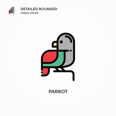 Papağan vektör simgesi. Modern vektör illüstrasyon kavramları. Düzenlemesi ve kişiselleştirmesi kolay.