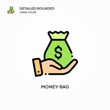 Para çantası vektör simgesi. Modern vektör illüstrasyon kavramları. Düzenlemesi ve kişiselleştirmesi kolay.