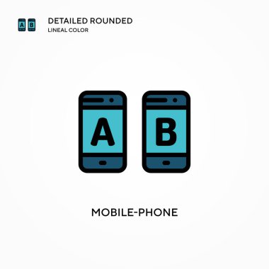 Cep telefonu vektör simgesi. Modern vektör illüstrasyon kavramları. Düzenlemesi ve kişiselleştirmesi kolay.