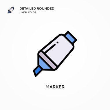 İşaretleyici vektör simgesi. Modern vektör illüstrasyon kavramları. Düzenlemesi ve kişiselleştirmesi kolay.