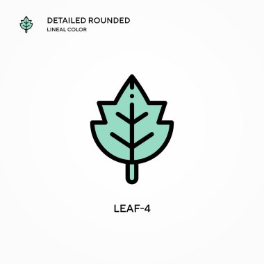 Yaprak-4 vektör simgesi. Modern vektör illüstrasyon kavramları. Düzenlemesi ve kişiselleştirmesi kolay.
