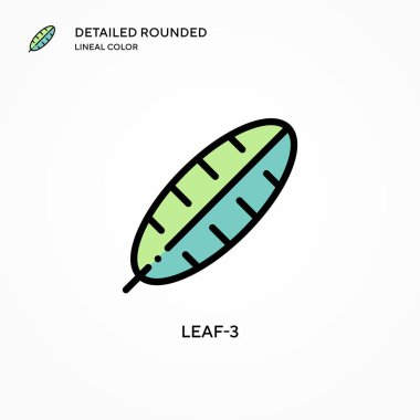 Yaprak-3 vektör simgesi. Modern vektör illüstrasyon kavramları. Düzenlemesi ve kişiselleştirmesi kolay.