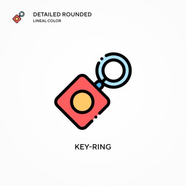 Anahtar halkası vektör simgesi. Modern vektör illüstrasyon kavramları. Düzenlemesi ve kişiselleştirmesi kolay.
