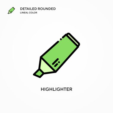 Vurgulama vektör simgesi. Modern vektör illüstrasyon kavramları. Düzenlemesi ve kişiselleştirmesi kolay.