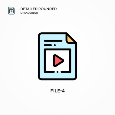 Dosya-4 vektör simgesi. Modern vektör illüstrasyon kavramları. Düzenlemesi ve kişiselleştirmesi kolay.