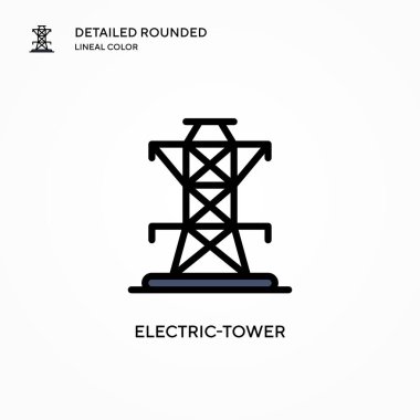 Elektrik kulesi vektör simgesi. Modern vektör illüstrasyon kavramları. Düzenlemesi ve kişiselleştirmesi kolay.