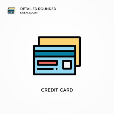 Kredi kartı vektör simgesi. Modern vektör illüstrasyon kavramları. Düzenlemesi ve kişiselleştirmesi kolay.