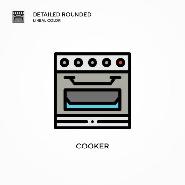 Pişirme vektör simgesi. Modern vektör illüstrasyon kavramları. Düzenlemesi ve kişiselleştirmesi kolay.